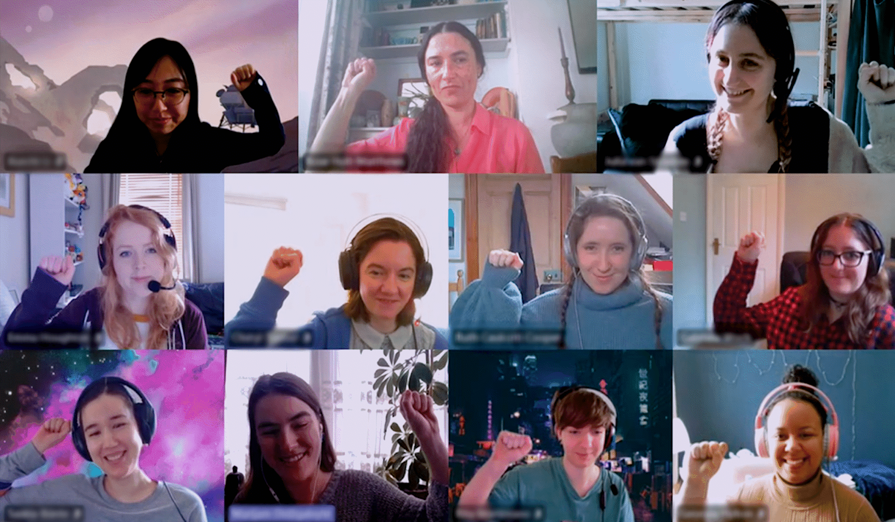 <img src="The Chinese Room_International Womens Day 2022_01_1840x1073.png" alt="Image of all attendees for an online Women of TCR meeting waving">